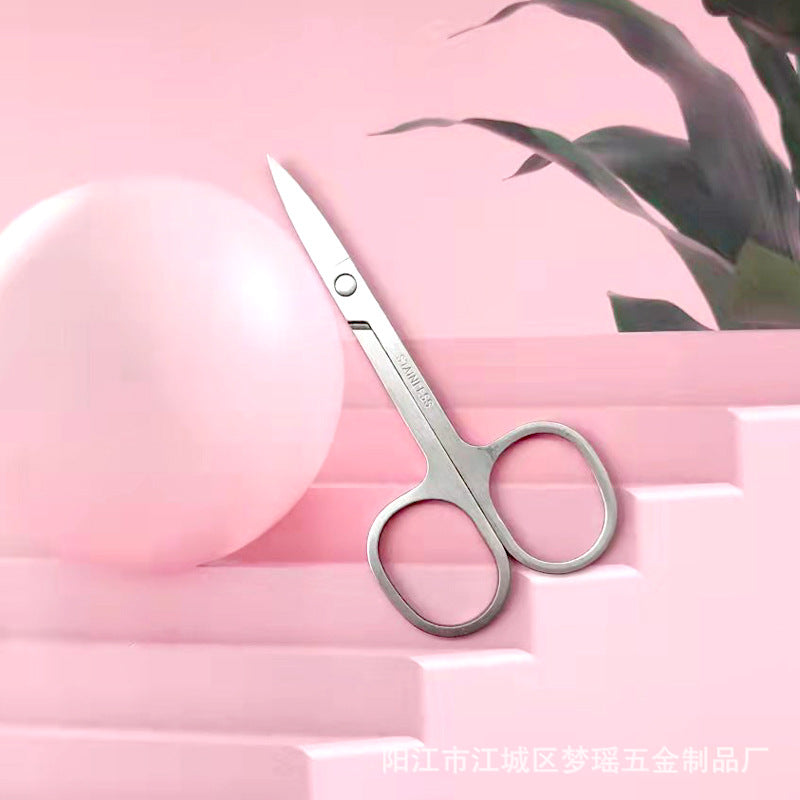 Spot Eyebrow Scissors Stainless Steel Eyebrow Trimming Scissors Beauty Round Nose Hair Scissors Pointed Beauty Scissors Beauty Tools Small Scissors